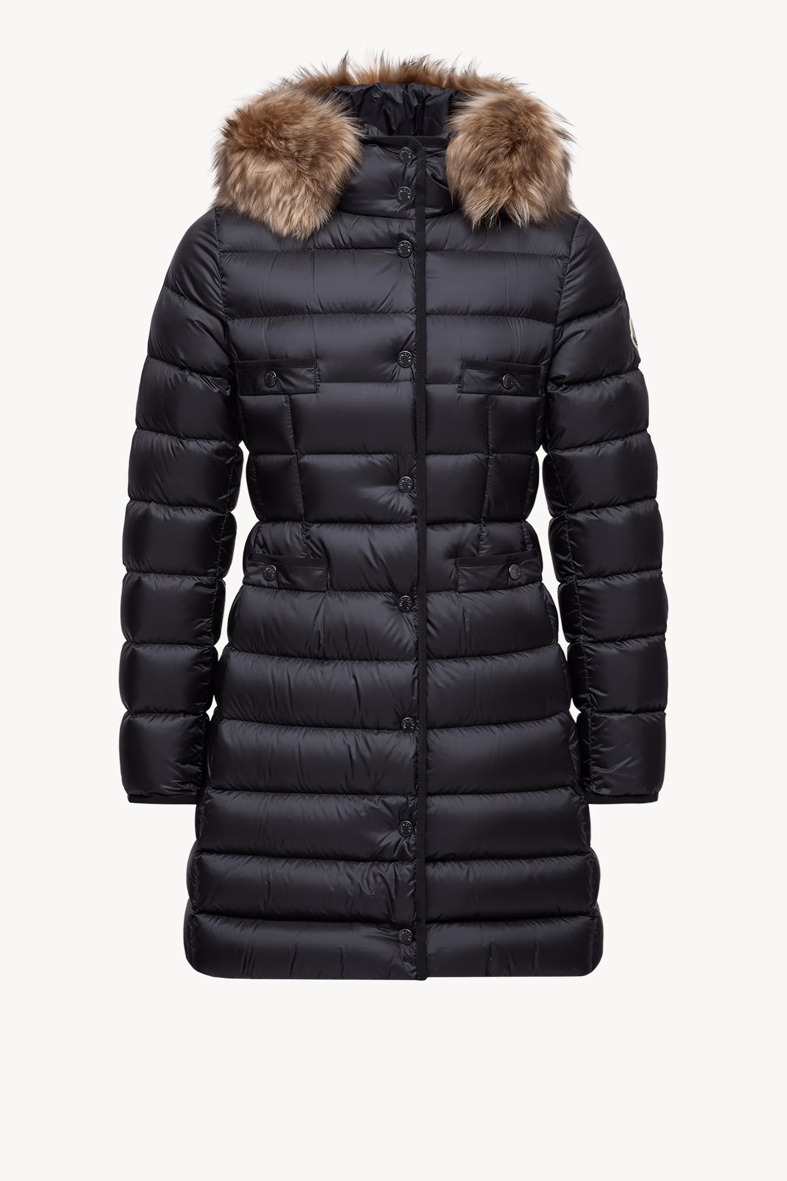 Hirmafur Hooded Shearling Long Down Jacket Black Moncler 2